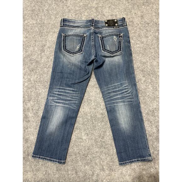 Miss Me Boyfriend Distressed Jeans Women's Size 27 Blue Medium Wash Denim - Picture 2 of 10